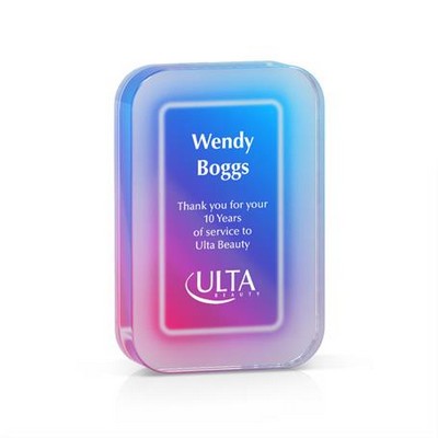 Rounded Acrylic Highlighter Award, Small, Purple-Blue Gradient