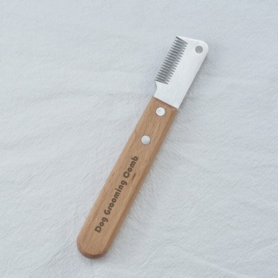 PET Grooming Comb Dog Stripping Knife Wooden Handle