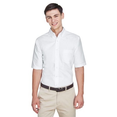 UltraClub Men's Classic Wrinkle-Resistant Short-Sleeve Oxford