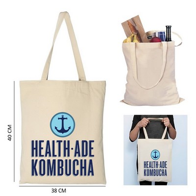 6oz (16 x 15) Cotton Canvas Tote Bag 22 Handle Overseas