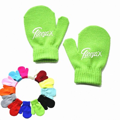 Kid's Winter Full Finger Knit Dasher Mittens Gloves