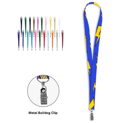 3/4" Full Color Sublimated Lanyard with Bulldog Clip and Breakaway