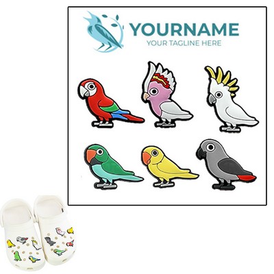 6-in-1 Bird Shaped Custom Shoe Charms Card Set