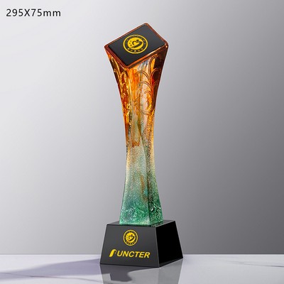 Top Sales Resin Trophies w/A Black Crystal Base