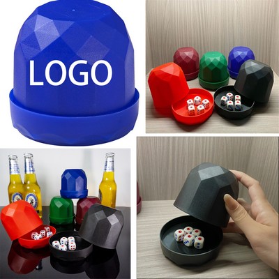 Creativity Diamond Plastic Games Dice Cup With Lid And Tray