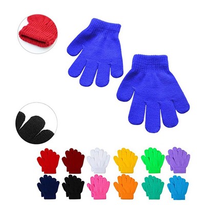 Kids Warm Knitted Acrylic Gloves