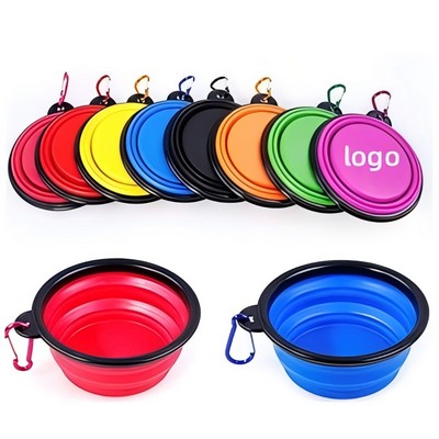 Foldable Silicone Pet Bowl With Carabiner
