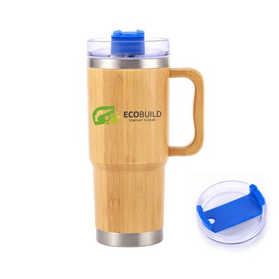 30oz Stainless Steel Bamboo Tumbler