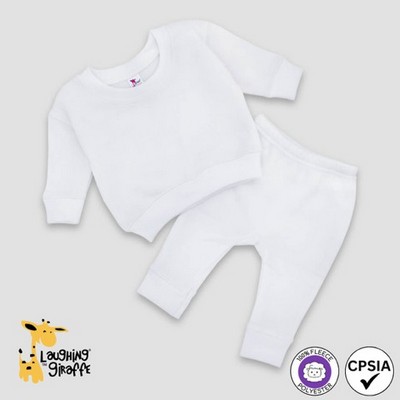 Baby Sweatsuit – Fleece – White or Natural - 100% Polyester - Laughing Giraffe®