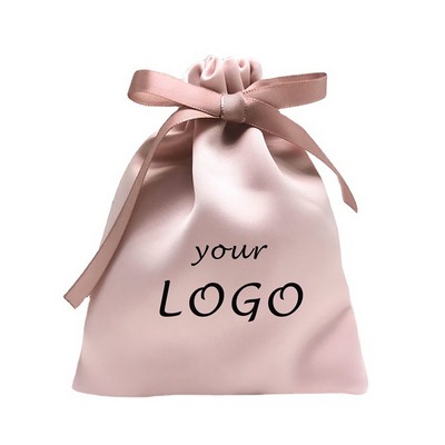 Simulated Silk Satin Drawstring Pouch