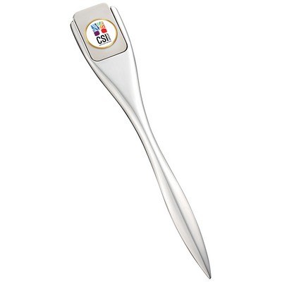 Metal Letter Opener W/ Color Medallion