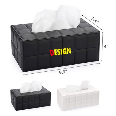 Stylish Decorative Rectangular PU Leather Tissue Box