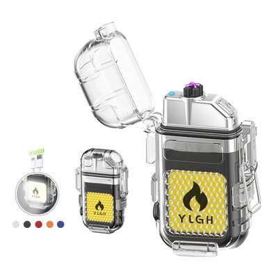 Clear Case Flashlight With Electric Lighter