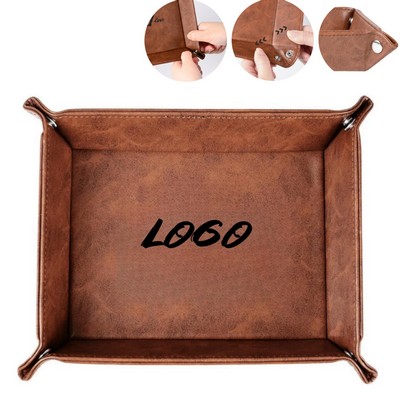 PU Leather Tray Storage Tray Best Father Gift