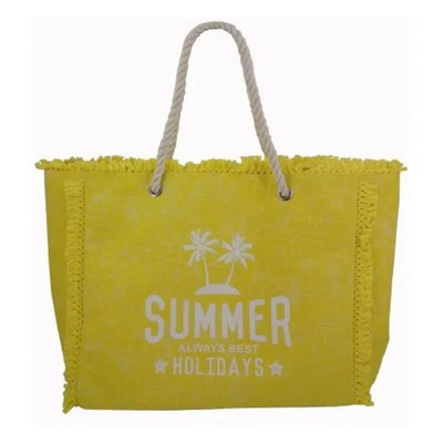Mannitok Fringe Beach Tote, Yellow