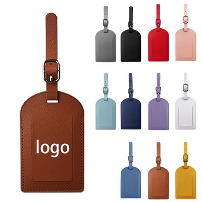 Custom PU Leather Privacy Protection Luggage Tag Travel Bag Label Suitcase Tag 2 3/4"x4 1/3"