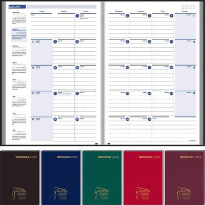 Ruled Monthly Format Stitched To Cover Desk Planner : 32 Page Planner 2026