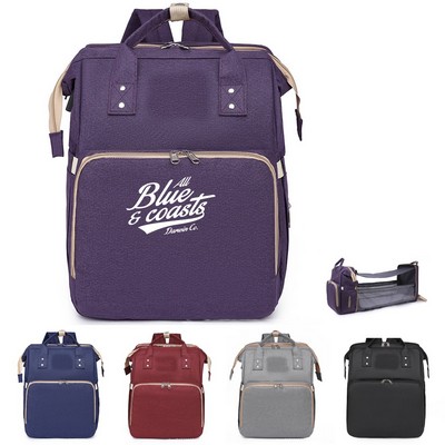 Nylon Waterproof Diaper Backpack with Changing Station & Usb Charging Port