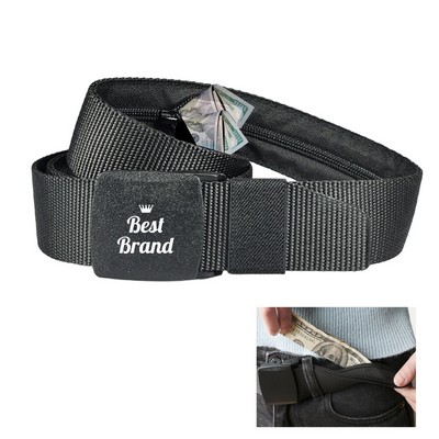 Multi function Curved Buckle Wallet Belt