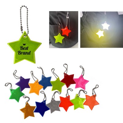 Reflective Pendant Night Safety Hanging Keychain Star Shape