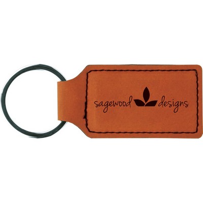 Leatherette Rectangle Keychain