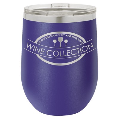 Polar Camel 12 oz. Purple Stemless Wine Tumbler
