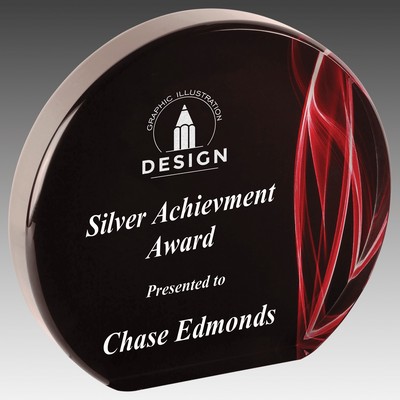 5" Round Red Vapor Acrylic