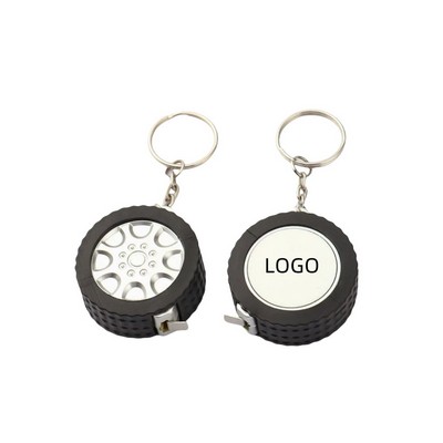 Mini Keychain Retractable Tire Shape Tape Measure