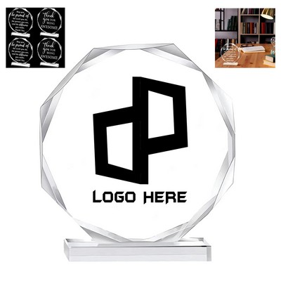 Octagon Acrylic Award 4.7 Inches High