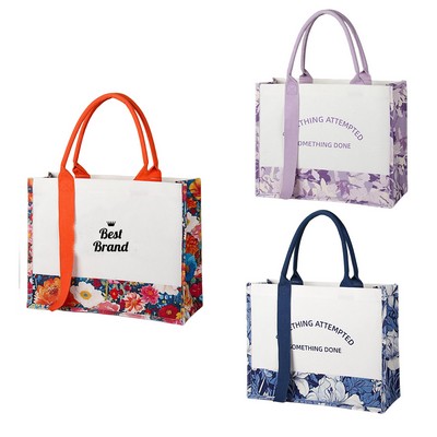Multicolor Handled 12 Oz Sturdy Coated Canvas Bag