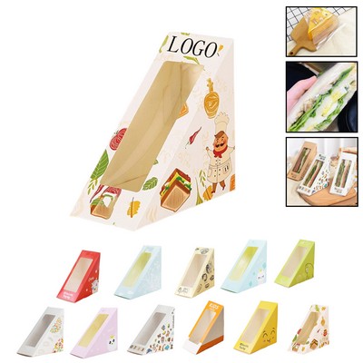 Transparent Window Sandwich Triangular Paper Packaging Box
