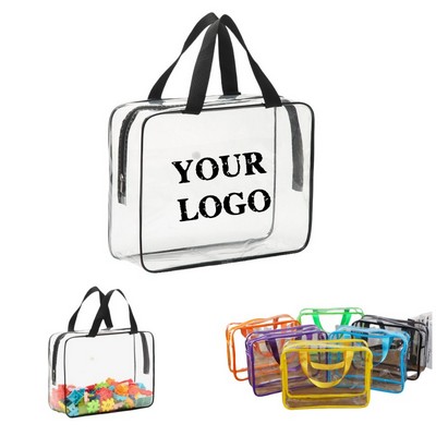 Custom Reusable Clear PVC Water Resistant Zipper Bag