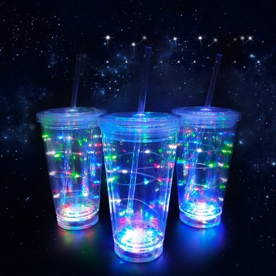 15 Oz. LED Light-Up Straw Cup