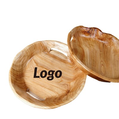 Handcrafted Solid Wood Serving Tray with Integral Handle