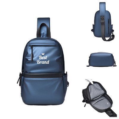 Sleek Crossbody Bag With Leather Film Finish