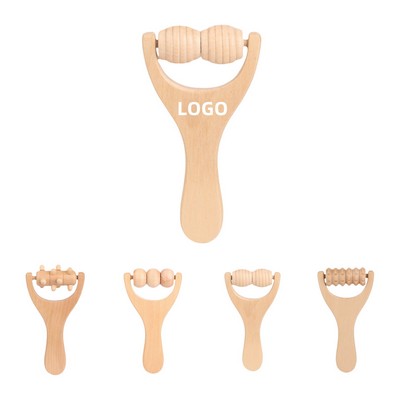 Portable Wooden Handle Roller Massager