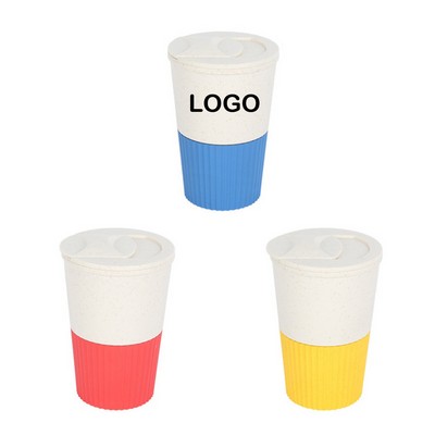 14 Oz Wheat Straw Coffee Cup With Lid