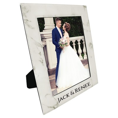 8" x 10" White Marble Leatherette Photo Frame