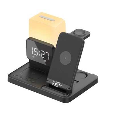 Wireless Charging Station Alarm Clock with Wireless Charger Night Light