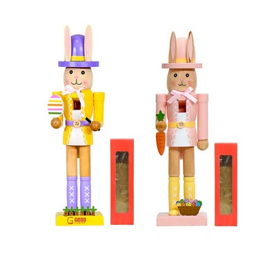 Easters Rabbits Wooden Nutcrackers