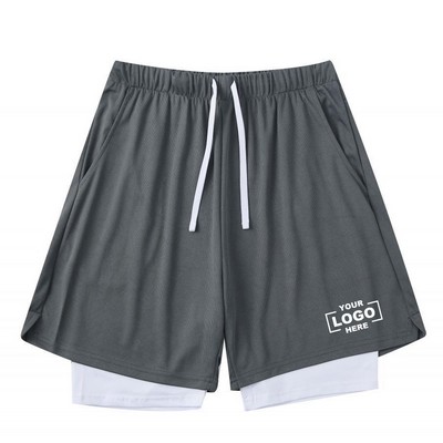 Double Layer Running Shorts w/Lining