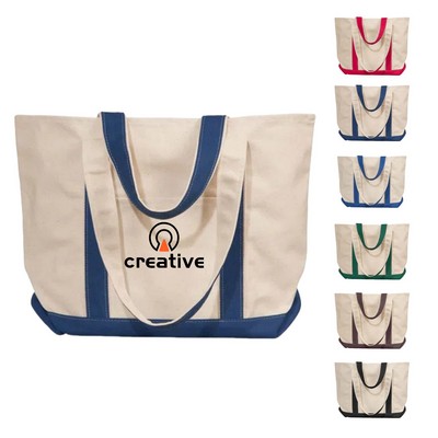 Two Tone Screen Printed Cotton Canvas Tote Bag
