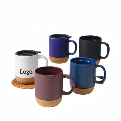 12 Oz Cork Bottom Ceramic Mugs