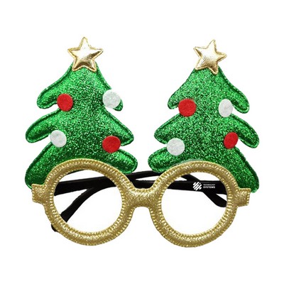 Christmas Decorative Glasses with Christmas Tree Design