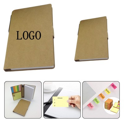 Kraft Cover Sticky Notes & Notepad Set w/Pen