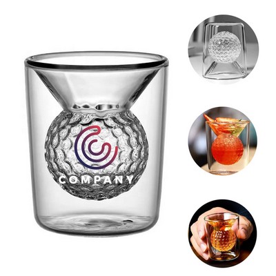 1.7oz Golf Double Layer Wine Glass Transparent Drink Cup
