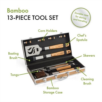 Cuisinart Outdoors Bamboo 13 PC Grill Tool Set