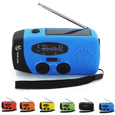 Portable NOAA Solar Hand Crank Radio w/Flashlight