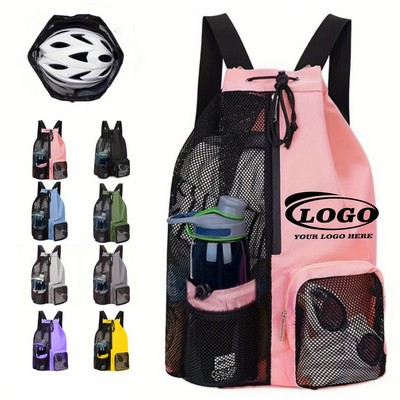 Drawstring Swim & Gym Backpack with Mesh Pocket