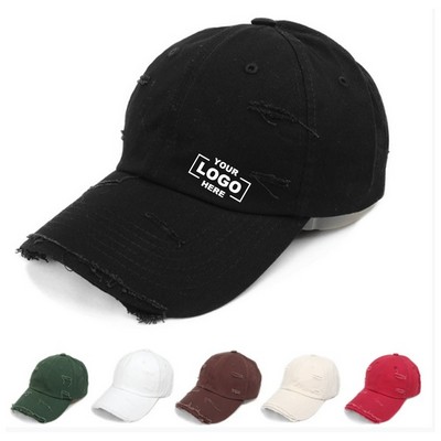 Vintage Cotton Distressed Baseball Cap